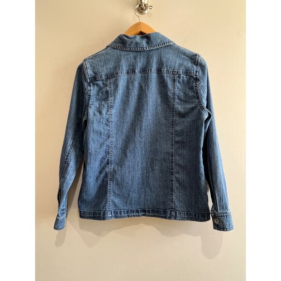 Alfred Dunner Denim Jacket Womens 8 Blue Jean Embellished - Picture 2 of 5